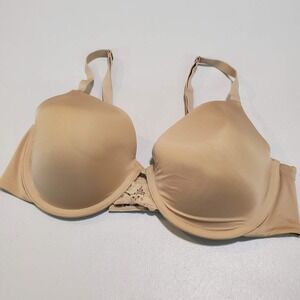 Maidenform Women Bra 34C Beige One Fab Fit Full Coverage Underwire Convertible
